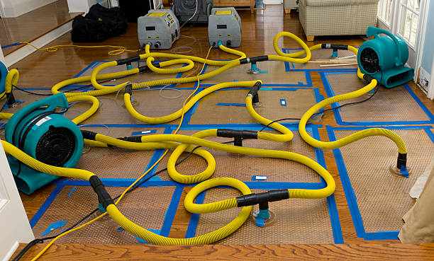 Professional Flood Damage Restoration technician working in South Paris, ME
